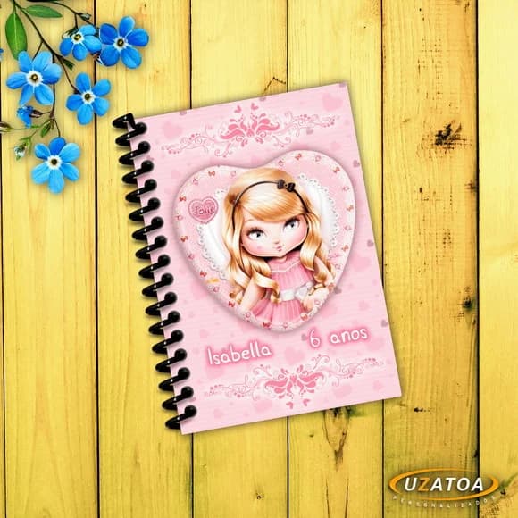 Lembrancinha Caderninho Jolie com Capa e Folhas Personalizadas
