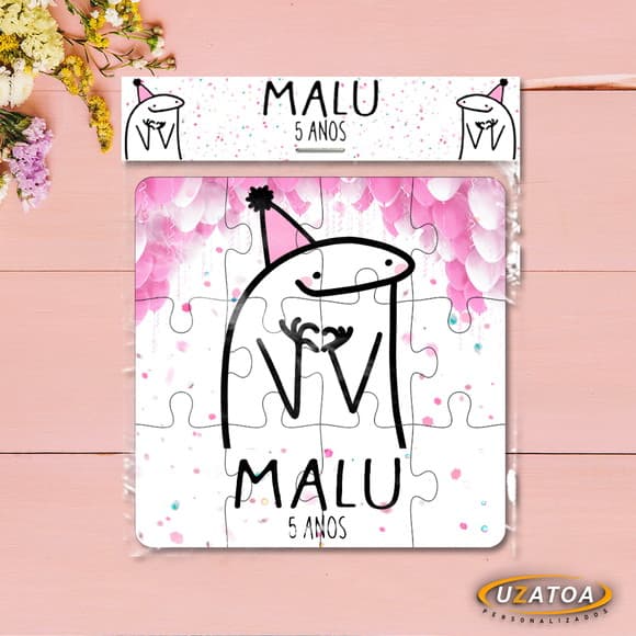 Lembrancinha Quebra Cabeça Flork Personalizado em mdf