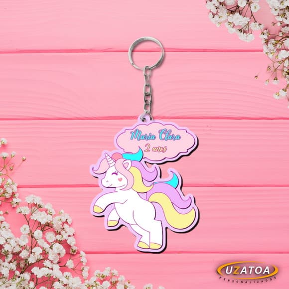 Lembrancinha Chaveiro Unicórnio Personalizado em mdf
