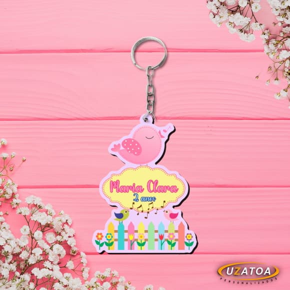 Lembrancinha Chaveiro Jardim Encantado Personalizado em mdf