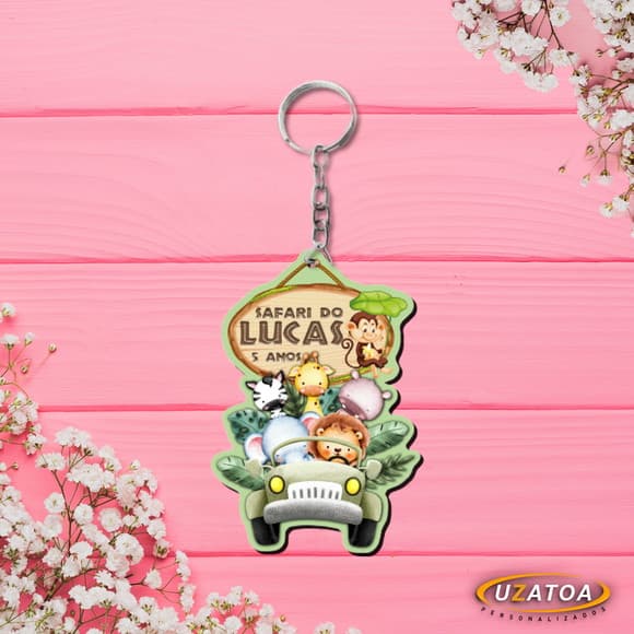 Lembrancinha Chaveiro Safari Personalizado em mdf