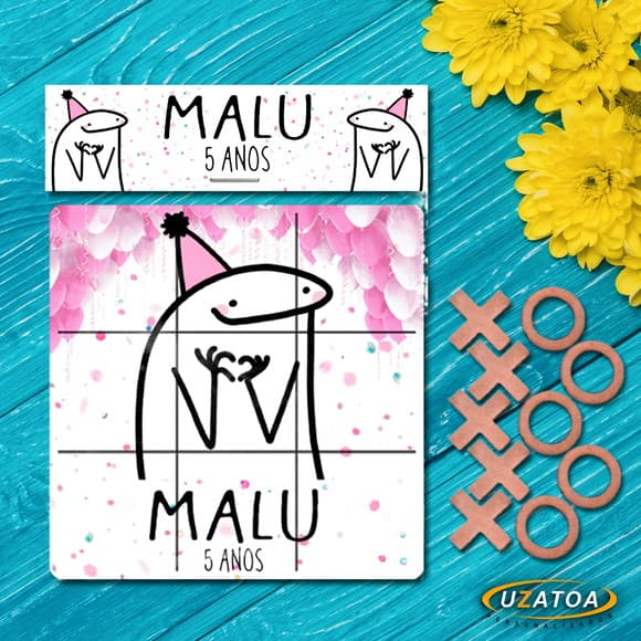 Lembrancinha Jogo da Velha Flork Personalizado em mdf