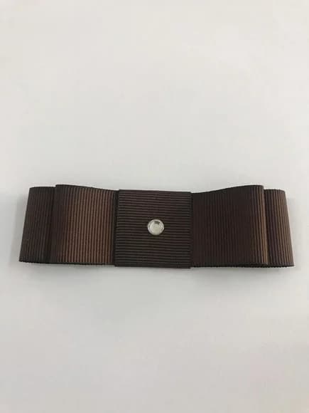 Laço Duplo Marrom com Strass