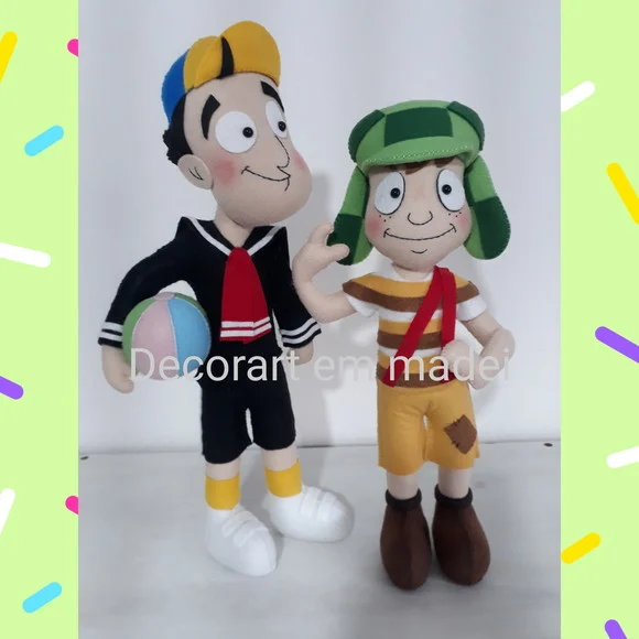 Chaves e Kiko Bonecos Decorativos em Feltro