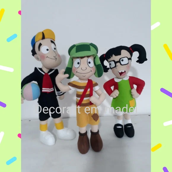 Chaves, Chiquinha e Kiko Bonecos Decorativos em Feltro