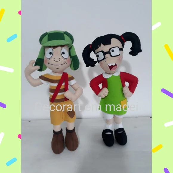 Chaves e Chiquinha Bonecos Decorativos em Feltro