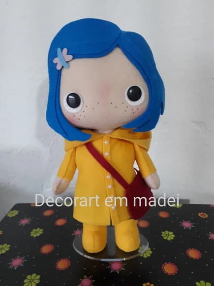 Coraline Boneca Decoração em Feltro