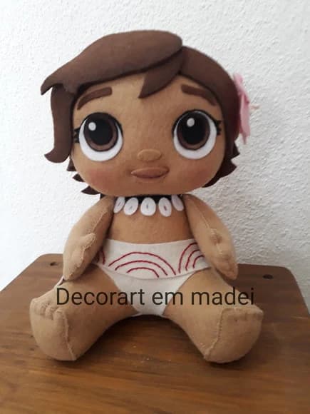 Moana Baby Boneca Decoração em Feltro