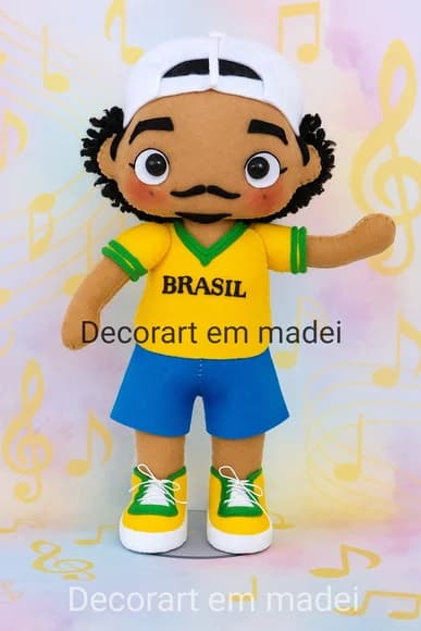Bruno Mars Brasil Boneco Decoração Feltro