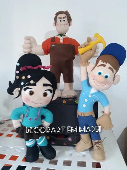 Detona Ralph Bonecos Decoração Feltro