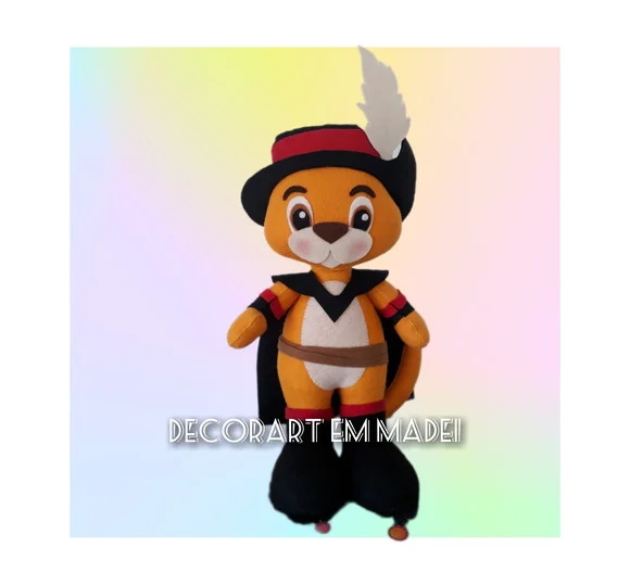 Gato de Botas Cute Boneco Feltro Decoração