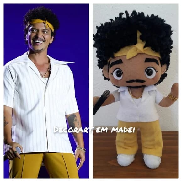 Bruno Mars Boneco Decoração Feltro - foto 1