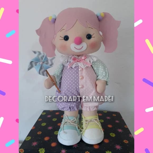 Palhacinha Circo Rosa Cata Vento (candy Color)