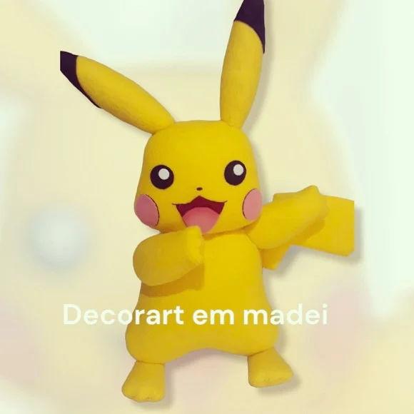 Pikachu Pokémon Boneco Decoração em Feltro - foto 1