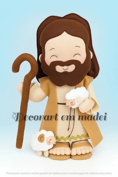 Jesus, Bom Pastor Boneco em Feltro - foto 1