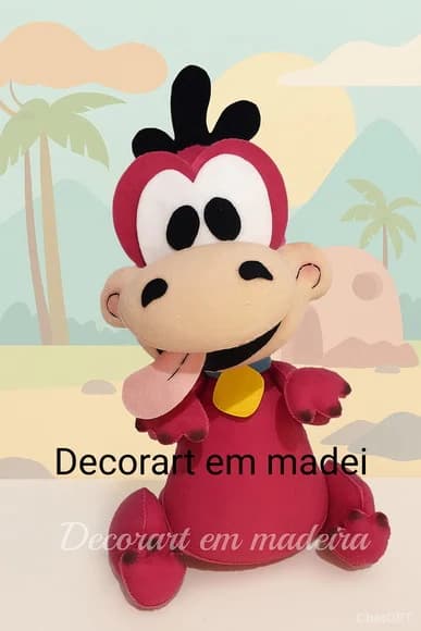 Boneco Decoração Feltro Dino (pedrita e Bambam)