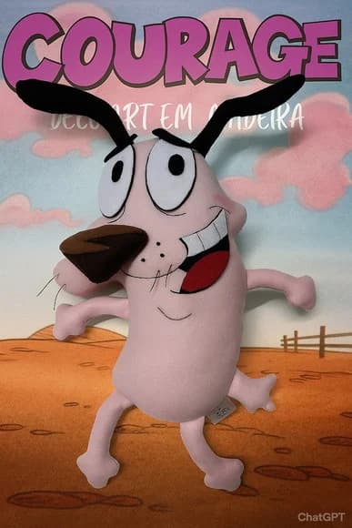Coragem Cão Covarde Boneco Decoração Feltro (54 Cm)