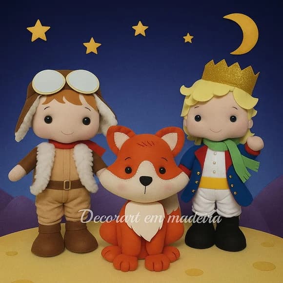 Kit Pequeno Príncipe Bonecos Decoração Feltro