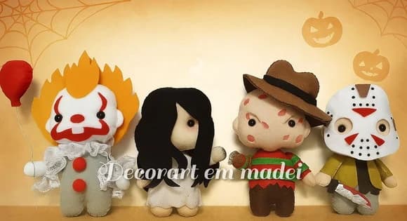 Bonecos Decoração em Feltro Halloween