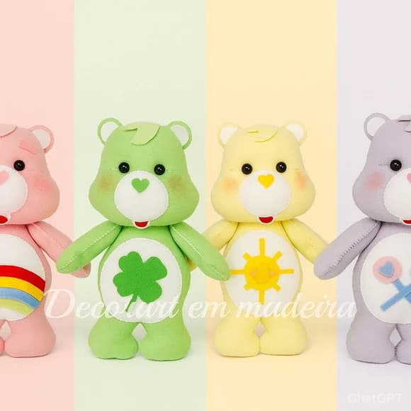 Ursinhos Carinhosos Bonecos Feltro 20 cm