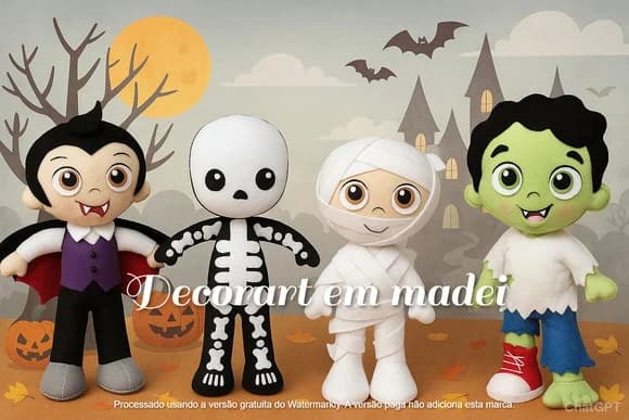 Bonecos Decoração Feltro Halloween - foto 1