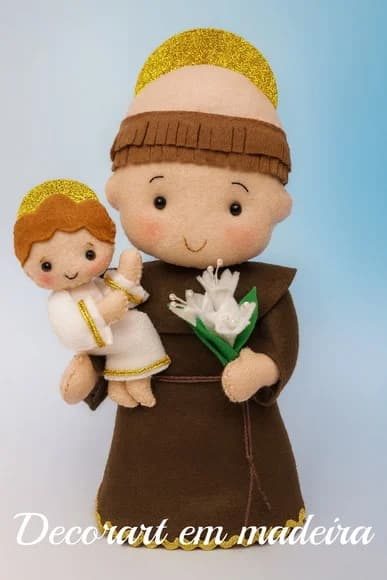 Santo Antônio Boneco Santinho em Feltro