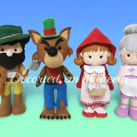 Chapeuzinho Vermelho Bonecos Decoração Feltro Kit