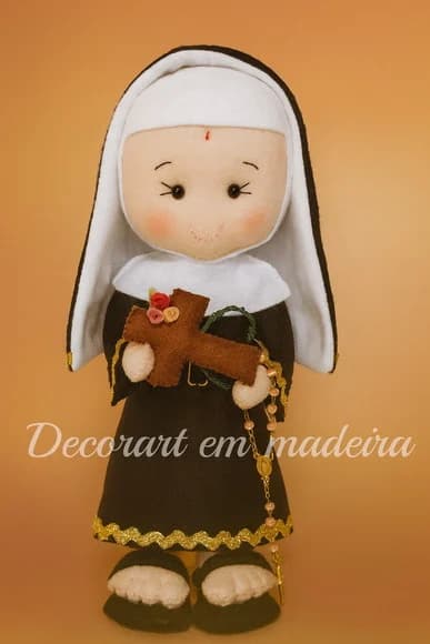 Boneca Santinha Feltro Santa Rita de Cássia