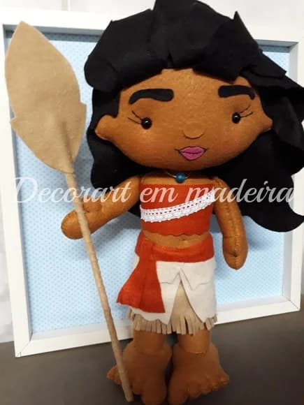 Moana Boneca Decoração em Feltro