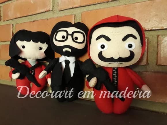 La Casa de Papel Bonecos Decoração em Feltro