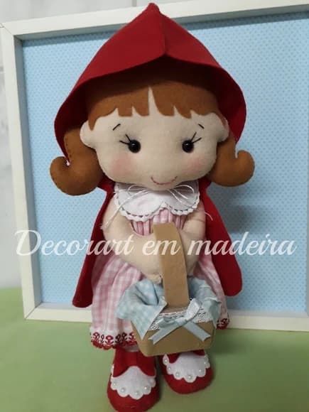 Chapeuzinho Vermelho Boneca Decoração Feltro