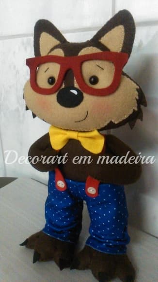 Lobo Mau Boneco Decoração Feltro