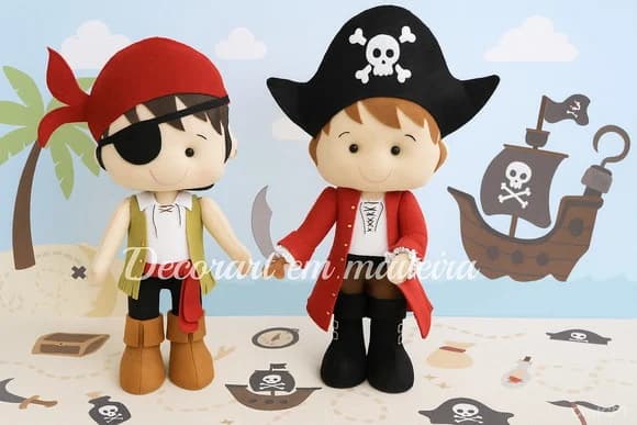 Piratas Bonecos Decorativos em Feltro - foto 1