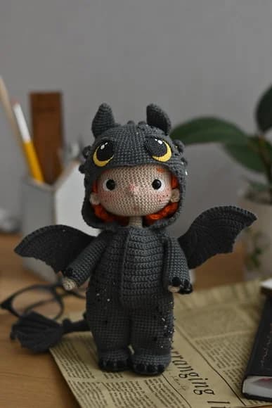 Boneco com Fantasia do Banguela em Amigurumi - foto 1