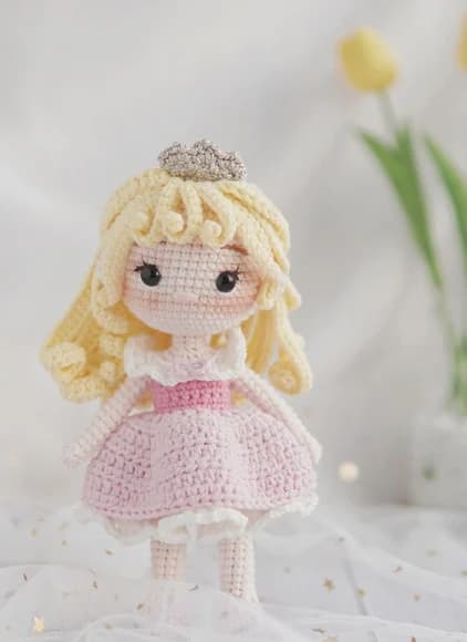 Princesa Aurora (bela Adormecida) em Amigurumi