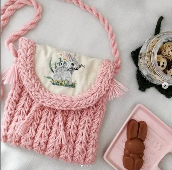 Bolsa em Tricô Vintage