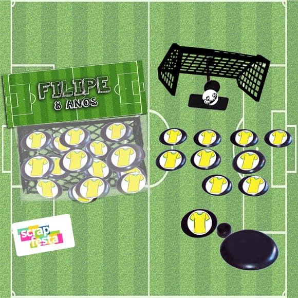 Kit Jogo Futebol de Botão Personalizado Brasil Copa