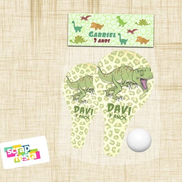 Jogo Ping Pong Personalizado Festa Dinossauro