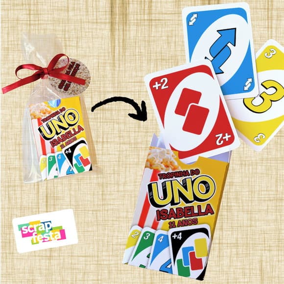 Jogo Uno Festa Cinema + Saquinho, Fitinha e Tag