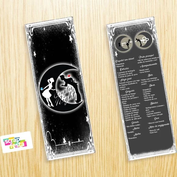 Menu Cardápio Personalizado Festa Encontro de Casais