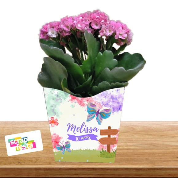 Cachepot Personalizado Jardim Encantado Aquarela Borboletas