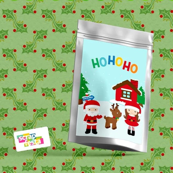 Saquinho Metalizado 14x20 Personalizado Festa Natal