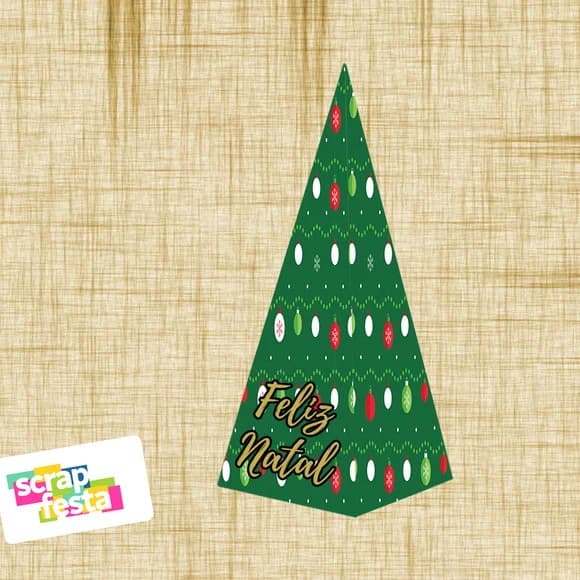 Caixa Pirâmide Cone Festa Natal