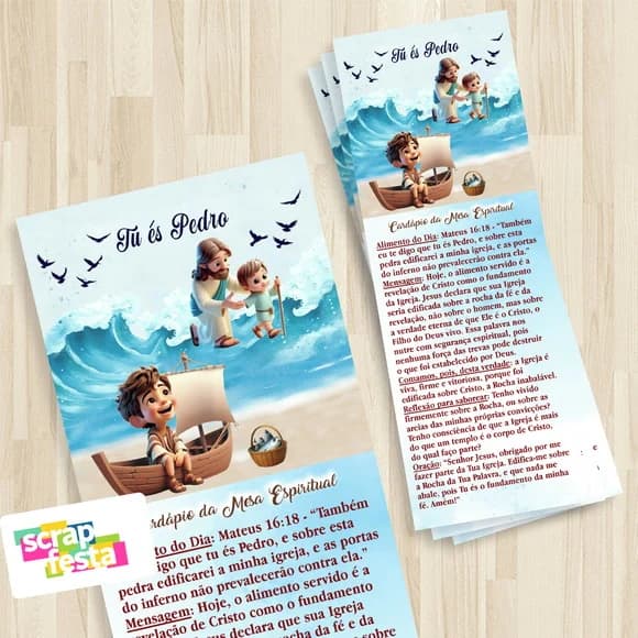 Menu Cardápio Personalizado Festa Igreja Bíblia Tú És Pedro