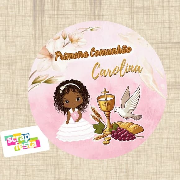 Sousplat de Papel Personalizado Primeira Comunhão Eucaristia