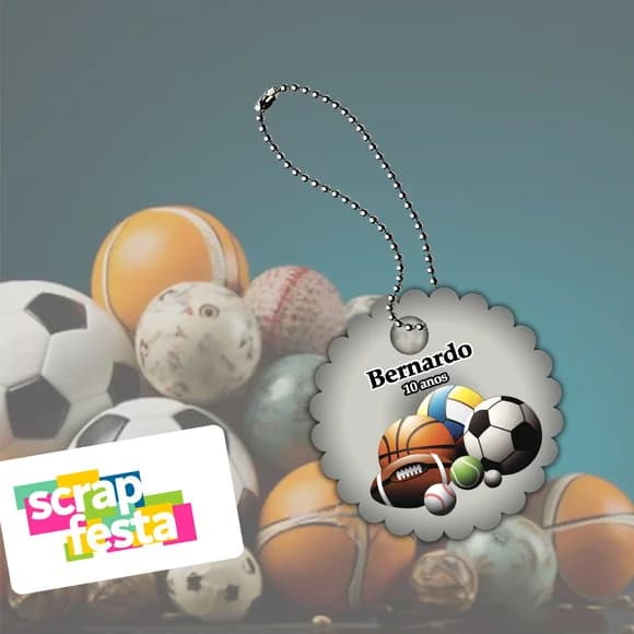 Tag Redonda Escalopada c/ Furinho e Correntinha Esportes