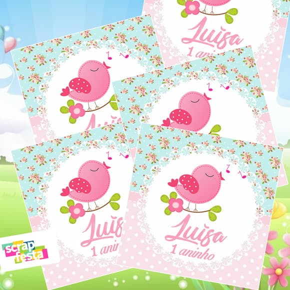Adesivo Personalizado Quadrado 5x5 Jardim Encantado