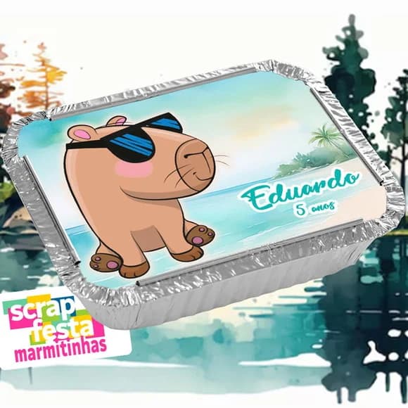 Marmitinha Personalizada Festa Capivara Cute