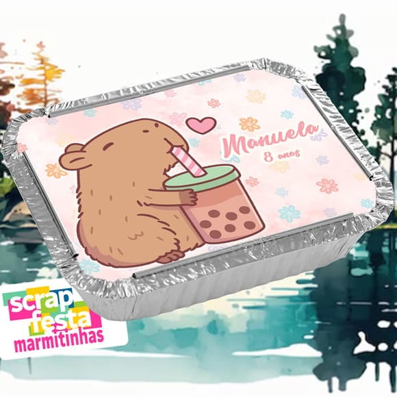 Marmitinha Personalizada Festa Capivara Cute