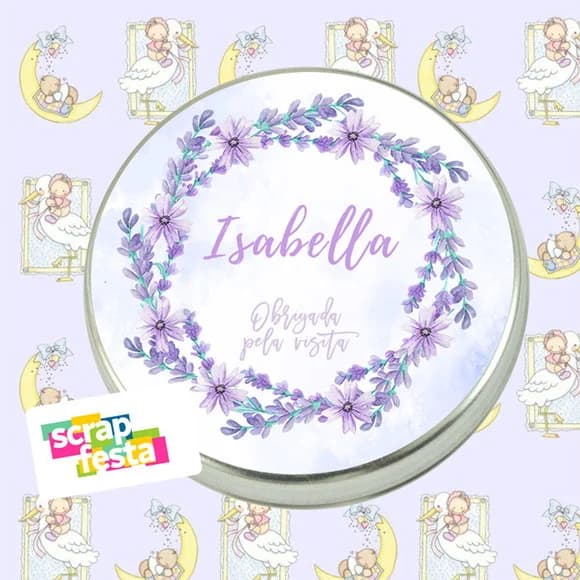Latinha Personalizada Maternidade Nascimento Flores Aquarela
